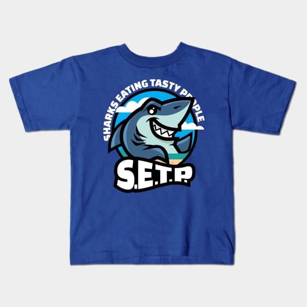 Sharks Eating Tasty People Kids T-Shirt by jrberger